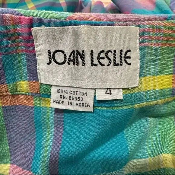 Joan Leslie Pastel Plaid Vintage 50's Dress Size 4